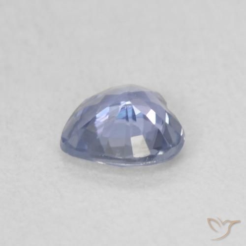 Zafiro Azul púrpura claro natural de 0.42 ct, Corazón, VVS-VS