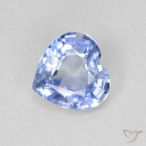 0.53ct Natural Azul claro Zafiro, Corazón, VVS-VS