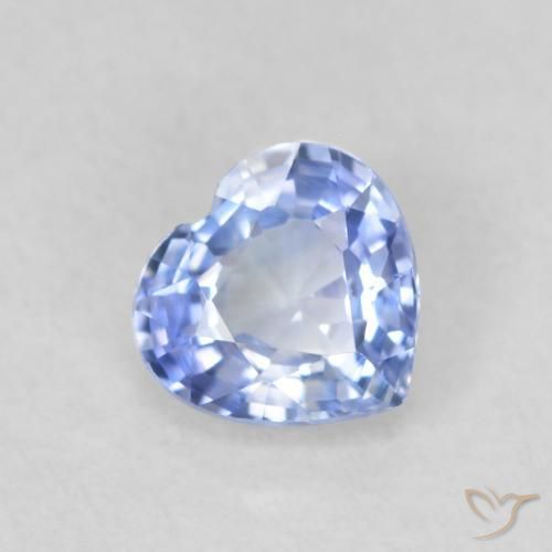 Zafiro Azul claro natural de 0.53 ct, Corazón, VVS-VS