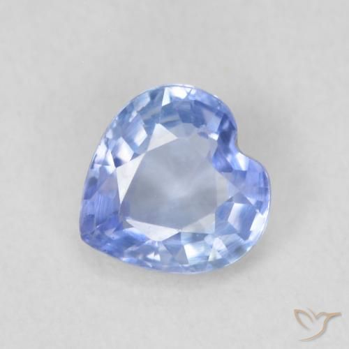 0.58ct Natural Azul pastel Zafiro, Corazón, VVS-VS