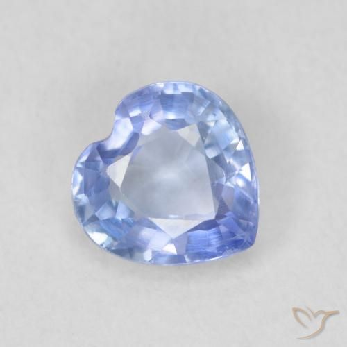 Zafiro Azul pastel natural de 0.58 ct, Corazón, VVS-VS