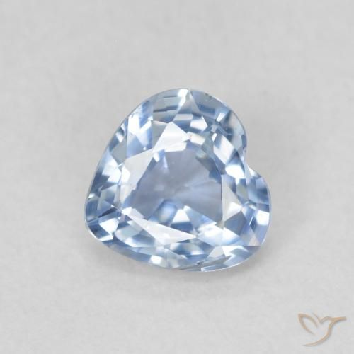 0.52ct Natural Azul claro Zafiro, Corazón, VVS-VS