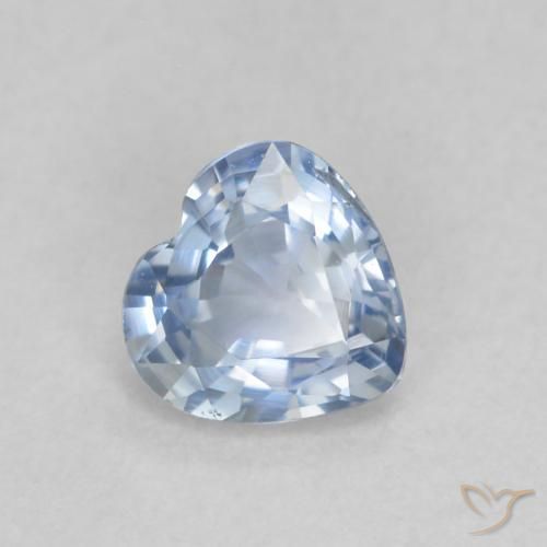 Zafiro Azul claro natural de 0.52 ct, Corazón, VVS-VS