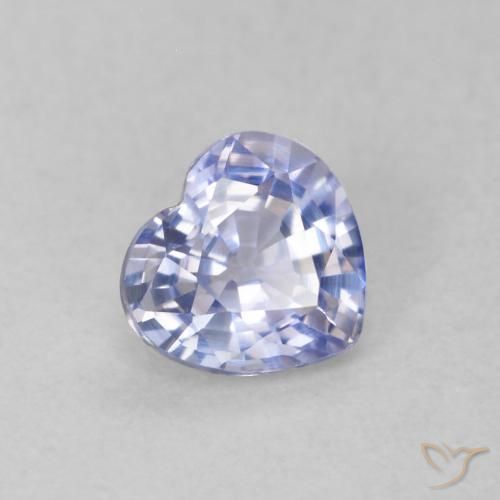 Zafiro Azul claro natural de 0.46 ct, Corazón, VVS-VS