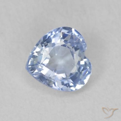 0.57ct Natural Azul celeste claro Zafiro, Corazón, VVS-VS