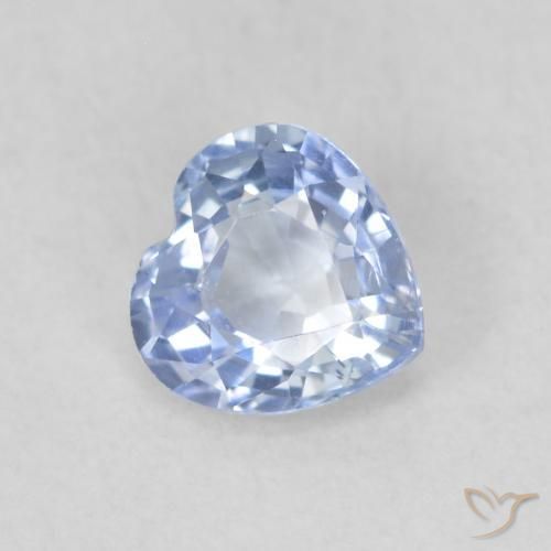 Zafiro Azul celeste claro natural de 0.57 ct, Corazón, VVS-VS