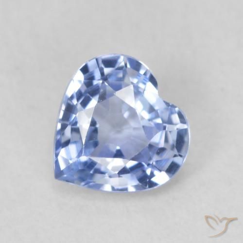 0.67ct Natural Azul claro Zafiro, Corazón, VVS-VS