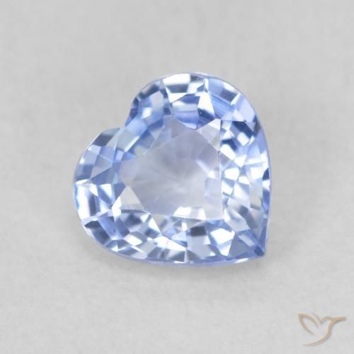 Zafiro Azul claro natural de 0.67 ct, Corazón, VVS-VS