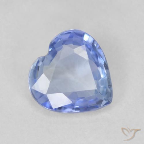 0.62ct Natural Azul claro Zafiro, Corazón, VVS-VS