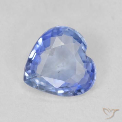 Zafiro Azul claro natural de 0.62 ct, Corazón, VVS-VS