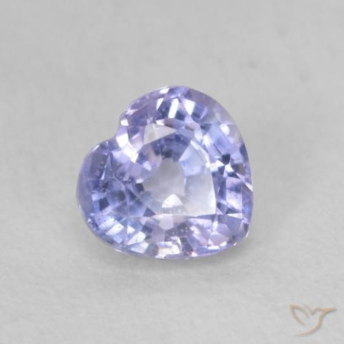Zafiro Azul claro natural de 0.63 ct, Corazón, VVS-VS