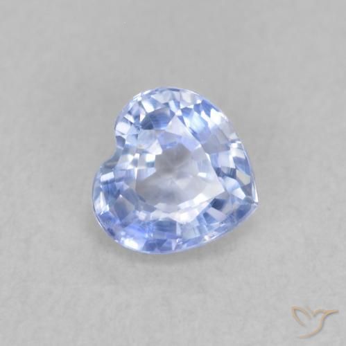 Zafiro Azul pastel natural de 0.54 ct, Corazón, VVS-VS