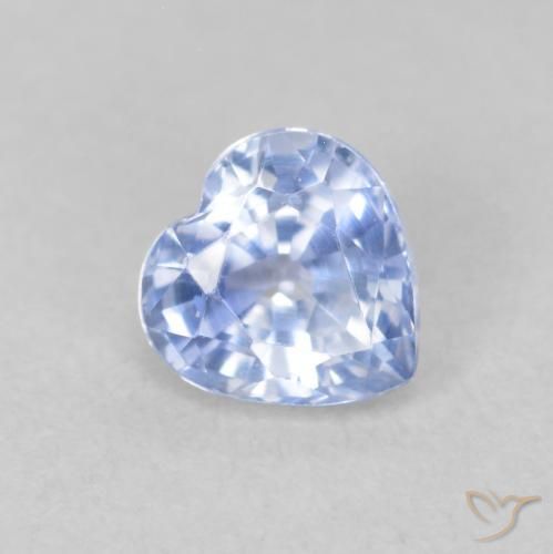 Zafiro Azul pastel natural de 0.71 ct, Corazón, VVS-VS