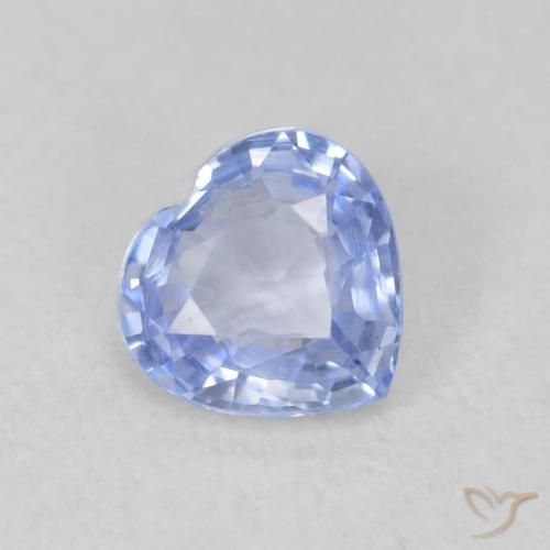 Zafiro Azul pastel natural de 0.61 ct, Corazón, VVS-VS