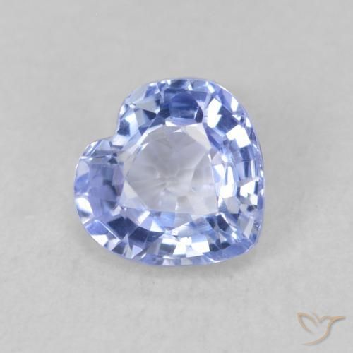 Zafiro Azul pastel natural de 0.77 ct, Corazón, VVS-VS