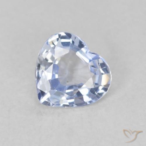 0.51ct Natural Azul claro Zafiro, Corazón, VVS-VS
