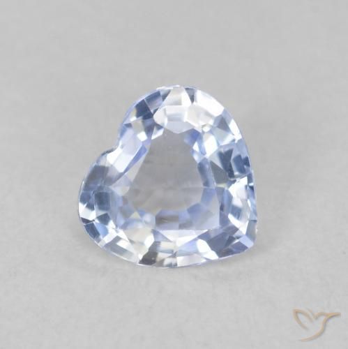 Zafiro Azul claro natural de 0.51 ct, Corazón, VVS-VS