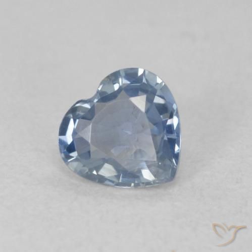 Zafiro Azul claro natural de 0.47 ct, Corazón, VVS-VS