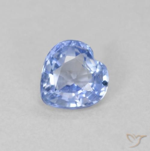 0.44ct Natural Azul pastel Zafiro, Corazón, VVS-VS