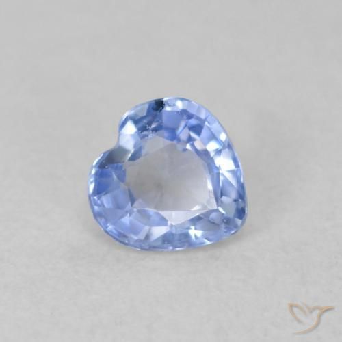 Zafiro Azul pastel natural de 0.44 ct, Corazón, VVS-VS