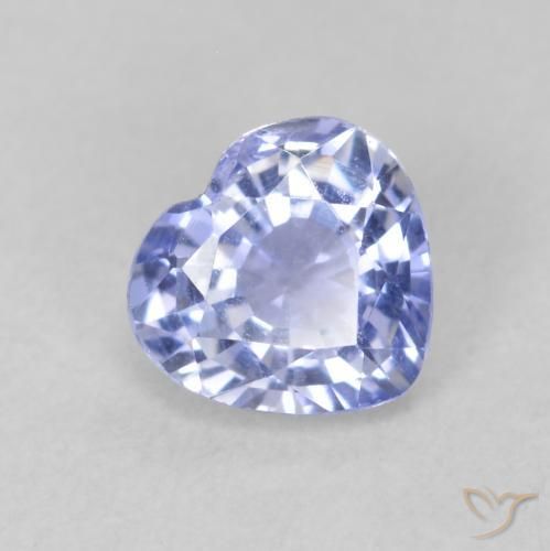 Zafiro Azul púrpura claro natural de 0.76 ct, Corazón, VVS-VS