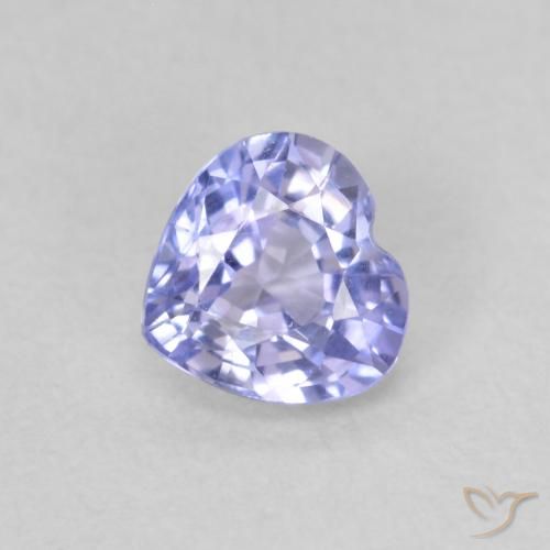 0.58ct Natural Azul púrpura claro Zafiro, Corazón, VVS-VS