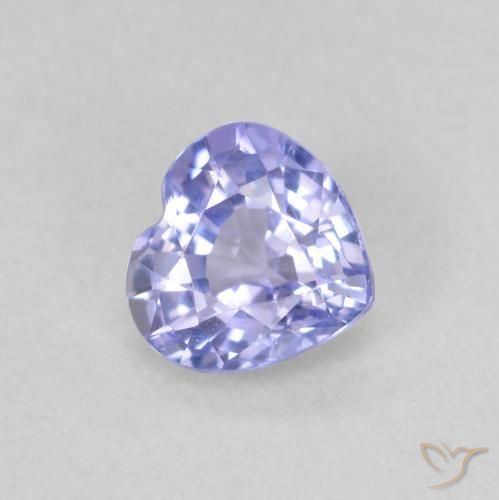 Zafiro Azul púrpura claro natural de 0.58 ct, Corazón, VVS-VS