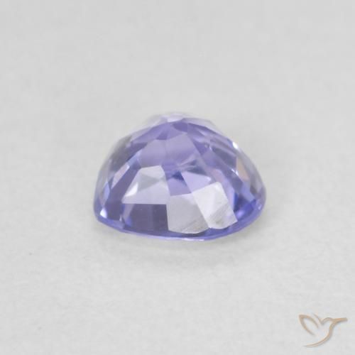 Zafiro Azul púrpura claro natural de 0.58 ct, Corazón, VVS-VS