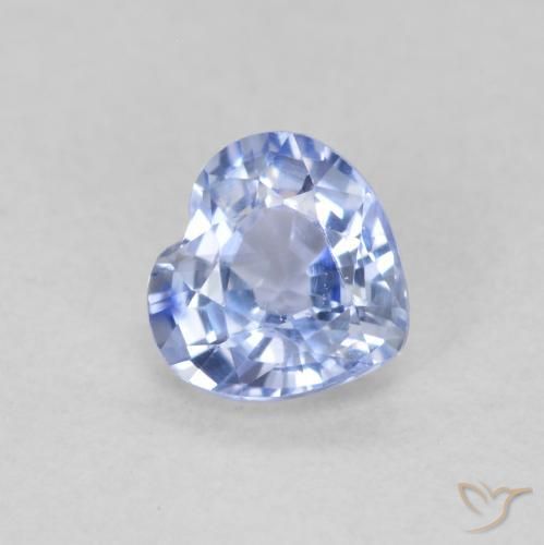 0.55ct Natural Azul claro Zafiro, Corazón, VS