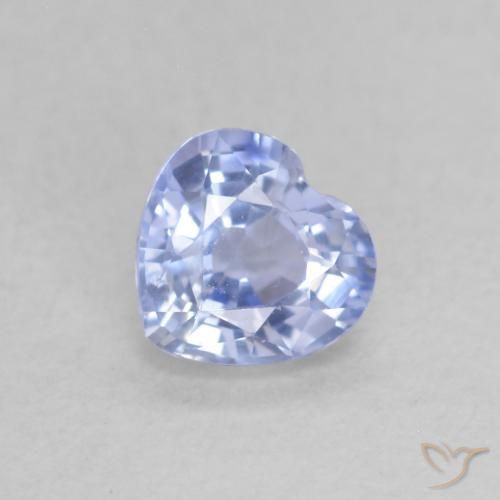 Zafiro Azul claro natural de 0.55 ct, Corazón, VS