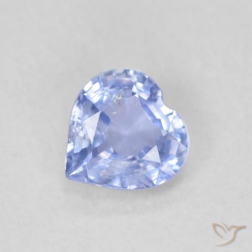0.49ct Natural Azul claro Zafiro, Corazón, VS