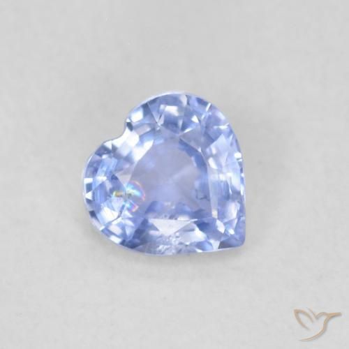 Zafiro Azul claro natural de 0.49 ct, Corazón, VS