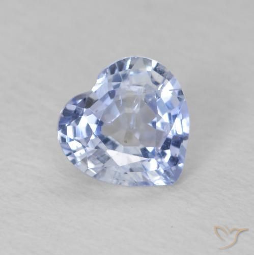 Zafiro Azul pastel natural de 0.63 ct, Corazón, VS