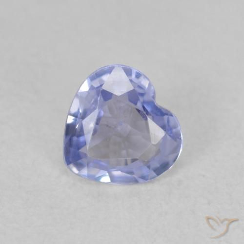 0.43ct Natural Azul púrpura claro Zafiro, Corazón, VS