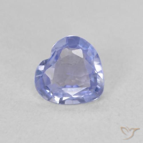 Zafiro Azul púrpura claro natural de 0.43 ct, Corazón, VS