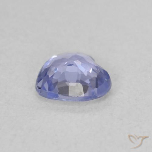 Zafiro Azul púrpura claro natural de 0.43 ct, Corazón, VS