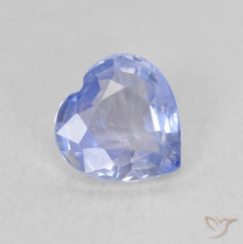 0.52ct Natural Azul púrpura claro Zafiro, Corazón, VS