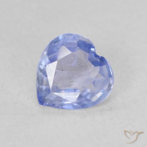 Zafiro Azul púrpura claro natural de 0.52 ct, Corazón, VS