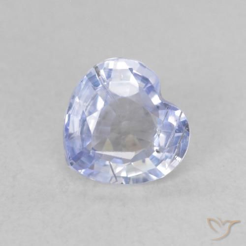 0.62ct Natural Azul púrpura claro Zafiro, Corazón, VS