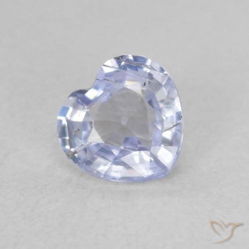 Zafiro Azul púrpura claro natural de 0.62 ct, Corazón, VS