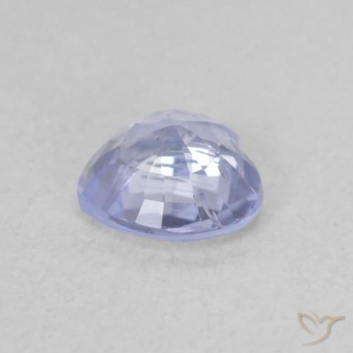 Zafiro Azul púrpura claro natural de 0.62 ct, Corazón, VS