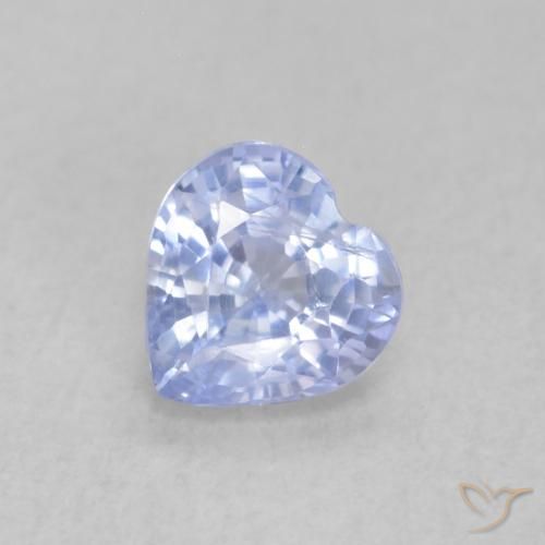 0.55ct Natural Azul púrpura claro Zafiro, Corazón, VS