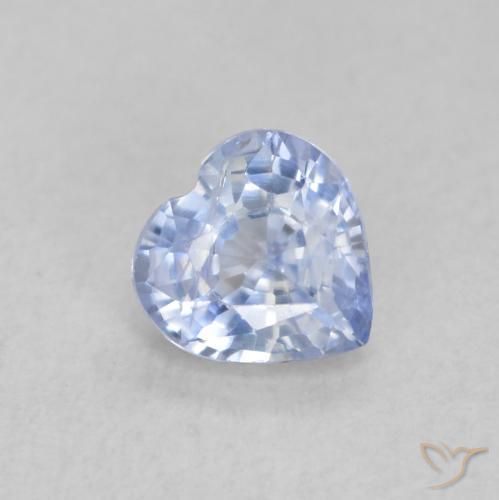 Zafiro Azul púrpura claro natural de 0.55 ct, Corazón, VS