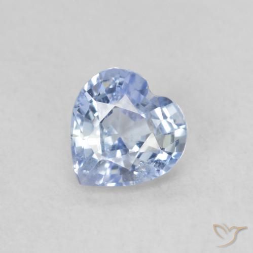 0.49ct Natural Azul pastel Zafiro, Corazón, VS