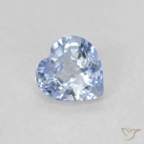Zafiro Azul pastel natural de 0.49 ct, Corazón, VS