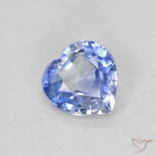 Zafiro Azul pastel natural de 0.44 ct, Corazón, VS