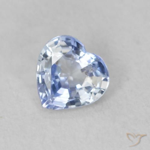 Zafiro Azul pastel natural de 0.47 ct, Corazón, VS