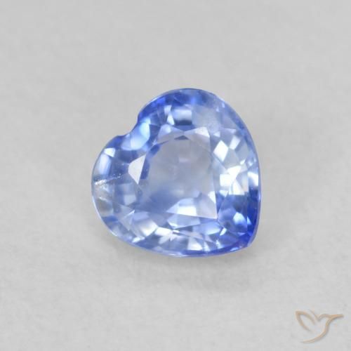 Zafiro Azul pastel natural de 0.54 ct, Corazón, VS
