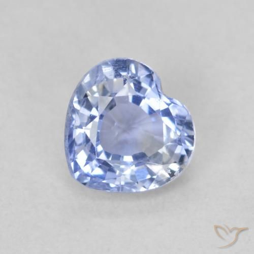 0.64ct Natural Azul pastel Zafiro, Corazón, VS
