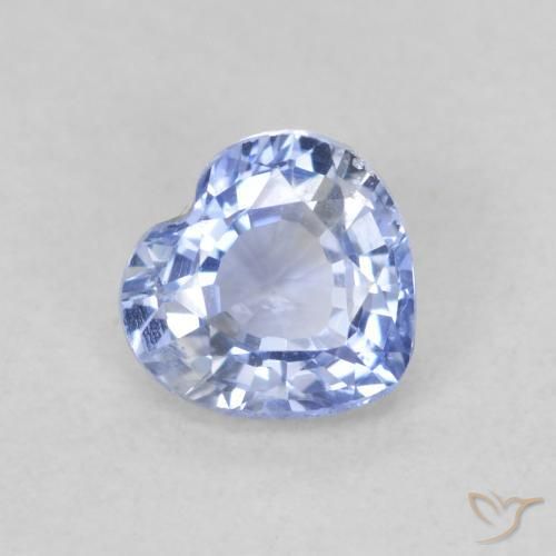 Zafiro Azul pastel natural de 0.64 ct, Corazón, VS